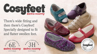 Cosyfeet wide fitting footwear.